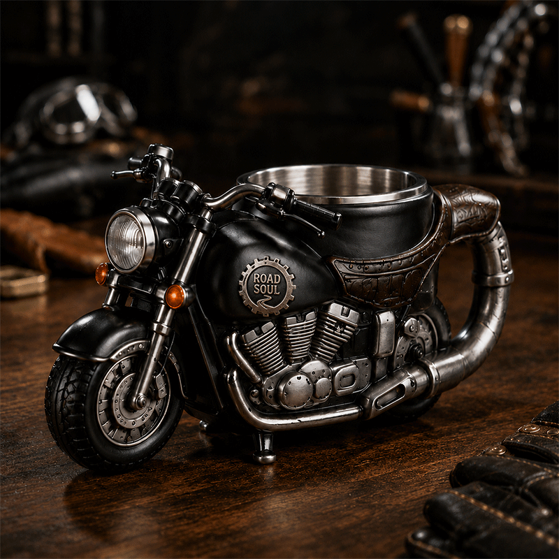 🏍️ Vintage Motorcycle-Style Mug