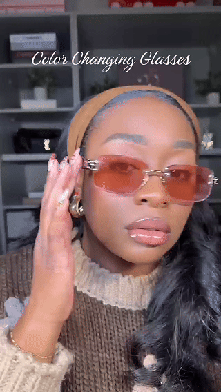 Rimless Sunglasses with Prismatic Color-changing Lenses for Stylish Eye Protection