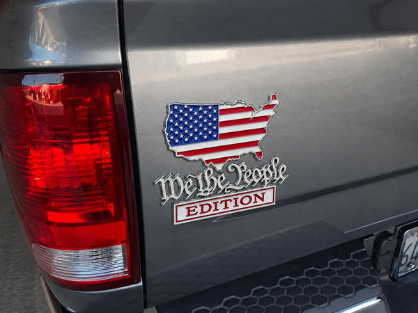 Patriot Flag Edition Metal Car Emblem Badge