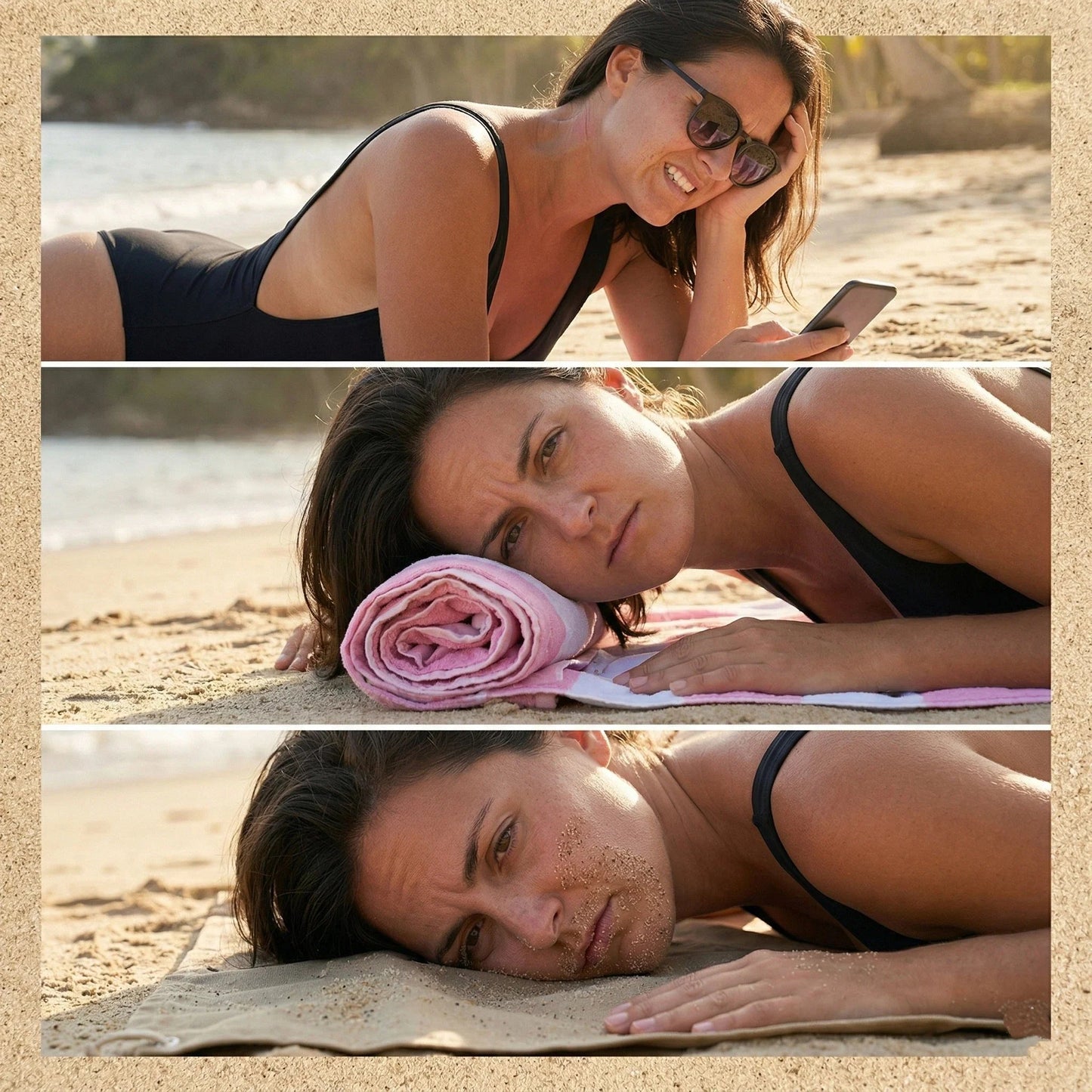 Vintage Beach Lounger Headrest | Compact Folding Beach Pillow