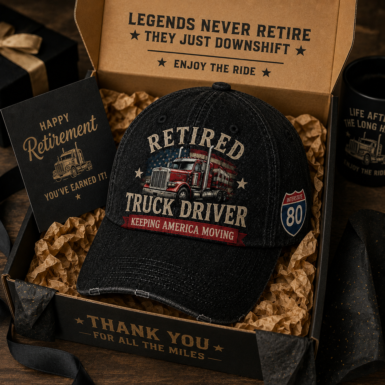 🚛Retired Truck Driver Cap – Keeping America Moving With Pride