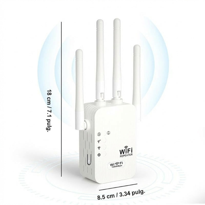 🎁 ¡Último Día de Promoción al 50%! 🔥 Amplificador WiFi 2026, 1200Mbps Banda Dual (5GHz/2.4GHz), Amplificador de Señal, Cubre 10,000 pies² y 50 Dispositivos, Repetidor con Puerto Ethernet.