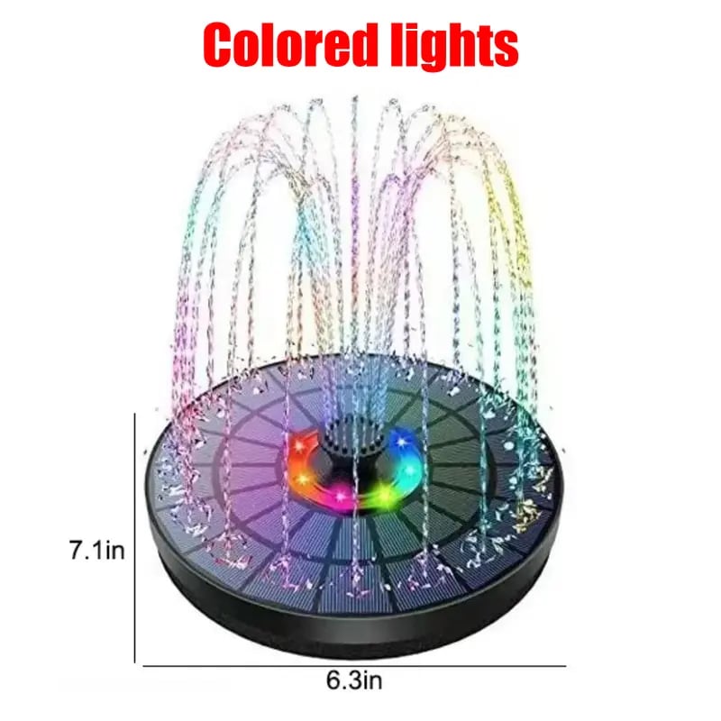 Solar Bath Fountain with 6 Nozzle