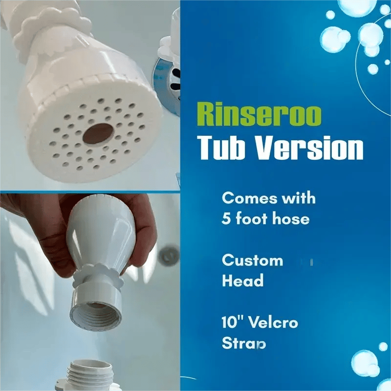 🚿 No-Tool Slip-On Tub Sprayer for Pet & Baby Bathing | 5 Ft Hose with 10" Strap