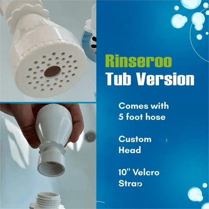 🚿 No-Tool Slip-On Tub Sprayer for Pet & Baby Bathing | 5 Ft Hose with 10" Strap