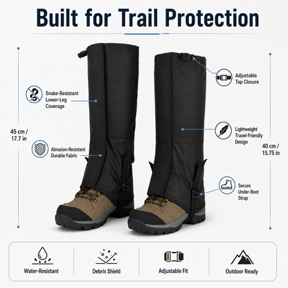 Snake-Resistant Outdoor Gaiters  Don’t Let Mud, Rain, Snow, Or Trail Debris Slow You Down-FD6U