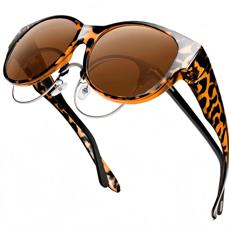 EUNOIALENS Fit-Over Prescription Sunglasses, Oversized Square Full-Rim Plastic Frames, UV400 Protection, Trendy Stylish Women's Unisex Fashion Accessory, Single Pair summerwins