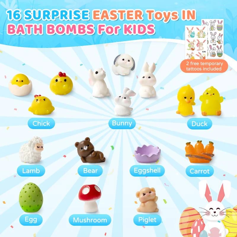 🫧 🥚 BunnyBurst Surprise Bath Bombs for Kids