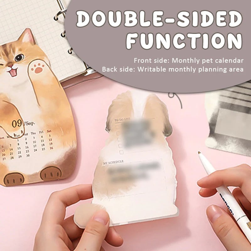Mini Desk Calendar 2026 Cute Dog & Cat Monthly Planner