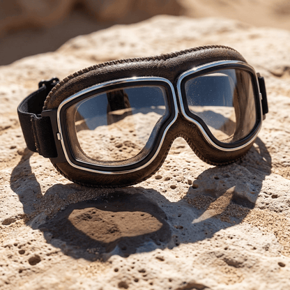 OTG Vintage Motorcycle Goggles🕶️ - Fits Over Prescription Glasses, Soft Padded Retro Riding Glasses with Anti-Slip Strap & UV400