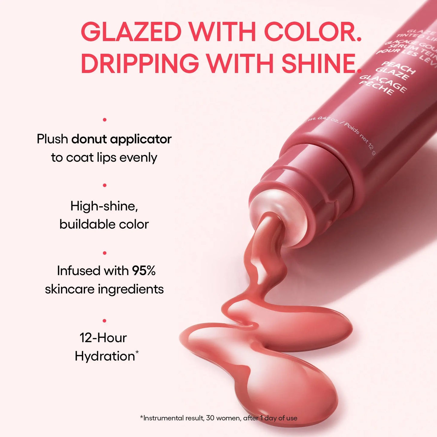 Glaze Craze Tinted Lip Serum, Hydrating & Moisturizing Lip Tint, Korean Lip Care, Infused with Polypeptide