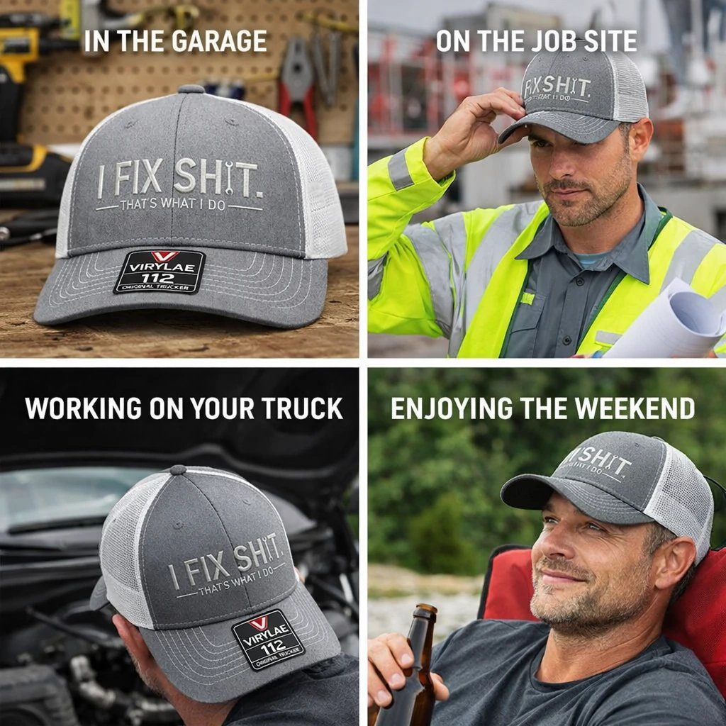🔥LAST DAY 57% OFF-🛠️ I Fix Shit Trucker Hat – Funny Mechanic & Fixer Cap