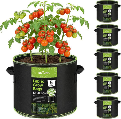 5-Pack 10 Gallon Grow Bags