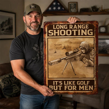 🎯Long-Range Shooting Wall Sign: Perfect Man Cave Decor & Gift for Hunters