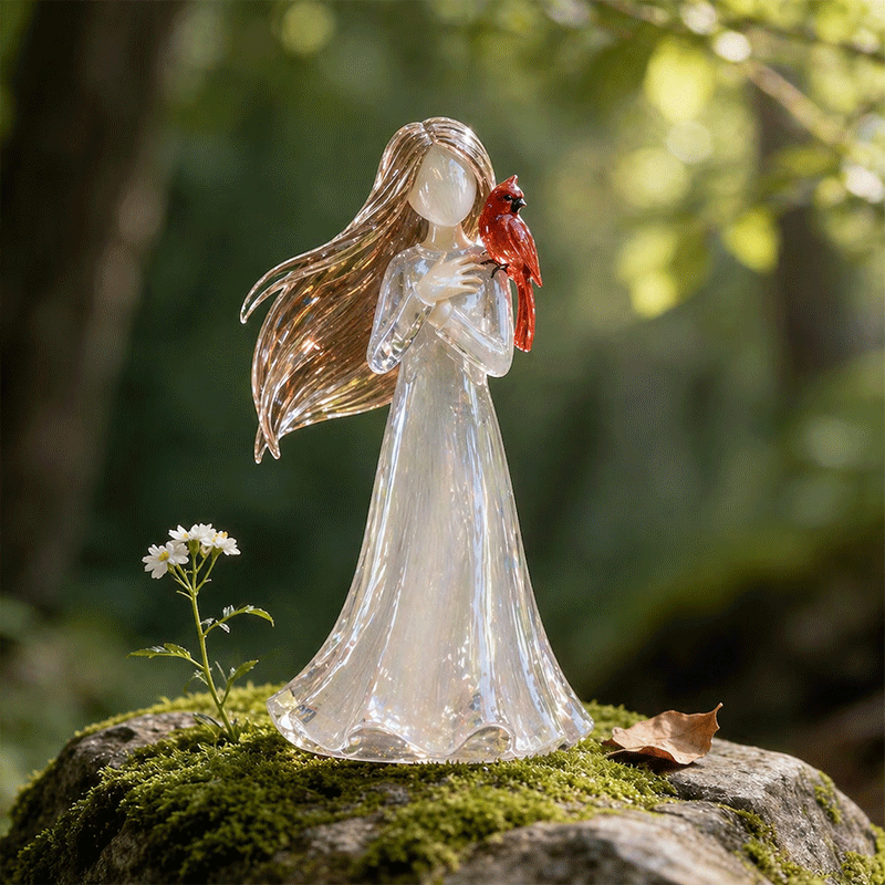 Crystal Cardinal Angel Ornament