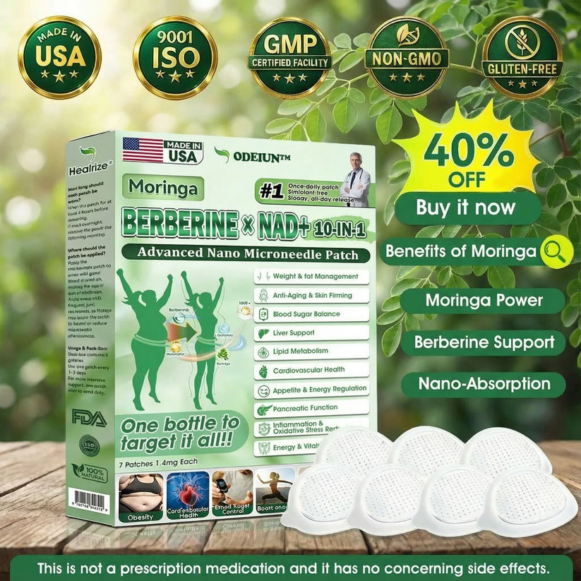 🇺🇸 𝐎𝐟𝐟𝐢𝐜𝐢𝐚𝐥 𝐔𝐒 𝐒𝐭𝐨𝐫𝐞 | 🧑‍⚕️🩺 ODEIUN™ Moringa · Berberine × NAD+ 𝟏𝟎-𝐢𝐧-𝟏 𝐀𝐝𝐯𝐚𝐧𝐜𝐞𝐝 𝐍𝐚𝐧𝐨 𝐌𝐢𝐜𝐫𝐨𝐧𝐞𝐞𝐝𝐥𝐞 𝐏𝐚𝐭𝐜𝐡 — 𝐎𝐧𝐜𝐞 𝐃𝐚𝐢𝐥𝐲, 𝐕𝐢𝐬𝐢𝐛𝐥𝐞 𝐑𝐞𝐬𝐮𝐥𝐭𝐬 𝐢𝐧 𝟕 𝐃𝐚𝐲𝐬