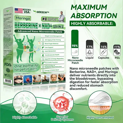 🇺🇸 𝐎𝐟𝐟𝐢𝐜𝐢𝐚𝐥 𝐔𝐒 𝐒𝐭𝐨𝐫𝐞 | 🧑‍⚕️🩺 ODEIUN™ Moringa · Berberine × NAD+ 𝟏𝟎-𝐢𝐧-𝟏 𝐀𝐝𝐯𝐚𝐧𝐜𝐞𝐝 𝐍𝐚𝐧𝐨 𝐌𝐢𝐜𝐫𝐨𝐧𝐞𝐞𝐝𝐥𝐞 𝐏𝐚𝐭𝐜𝐡 — 𝐎𝐧𝐜𝐞 𝐃𝐚𝐢𝐥𝐲, 𝐕𝐢𝐬𝐢𝐛𝐥𝐞 𝐑𝐞𝐬𝐮𝐥𝐭𝐬 𝐢𝐧 𝟕 𝐃𝐚𝐲𝐬