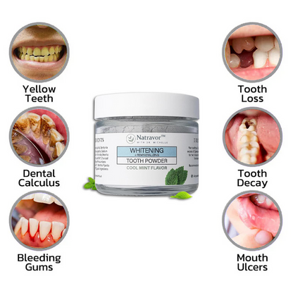 Natravor™Remineralizing & Whitening Tooth Powder Cool Mint | Fluoride-Free Hydroxyapatite Formula | Supports Enamel Strength and Natural Whitening