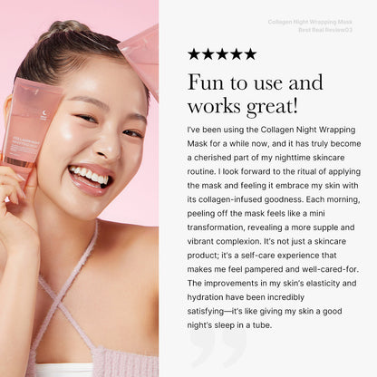 Collagen Night Wrapping Mask：Awaken Your Glow: Quick Dry Easy Peel Overnight Collagen Facial Mask