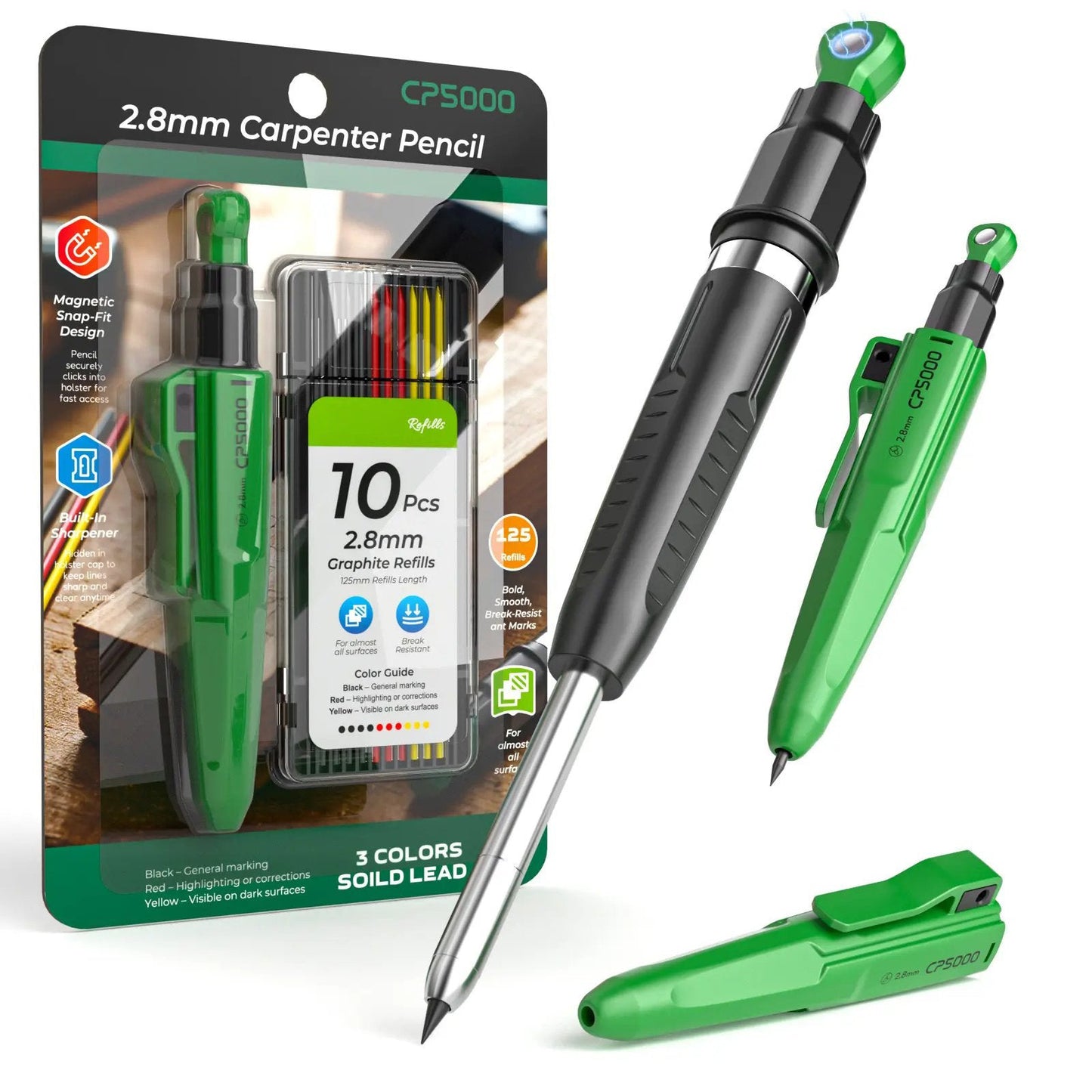 ✍️7-In-1  Carpenter Pencils with Sharpener