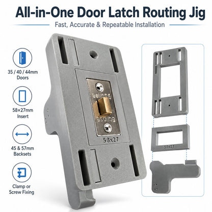 🔧 Adjustable Tubular Latch Jig Router Template