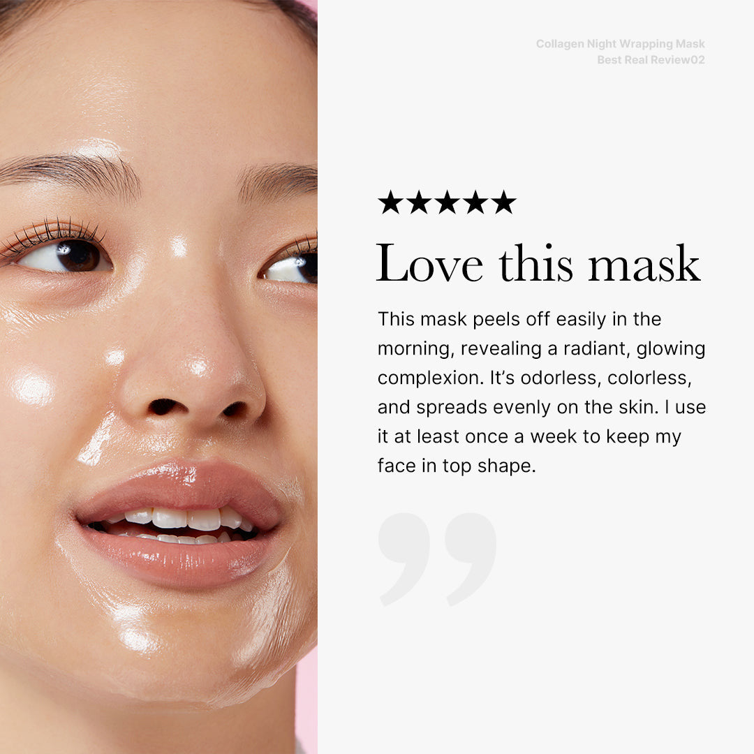 Collagen Night Wrapping Mask：Awaken Your Glow: Quick Dry Easy Peel Overnight Collagen Facial Mask