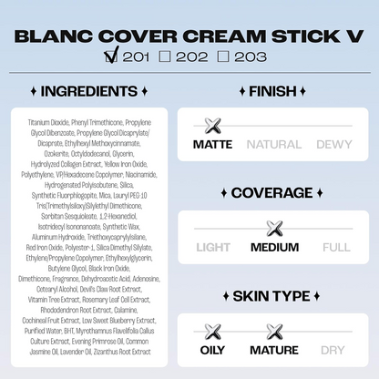 🔥Last Day 50% OFF -🍃 BLANC Cover Cream Stick V White