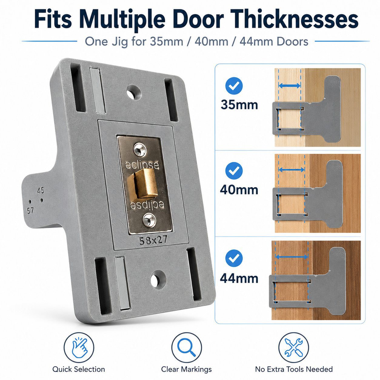 🔧 Adjustable Tubular Latch Jig Router Template