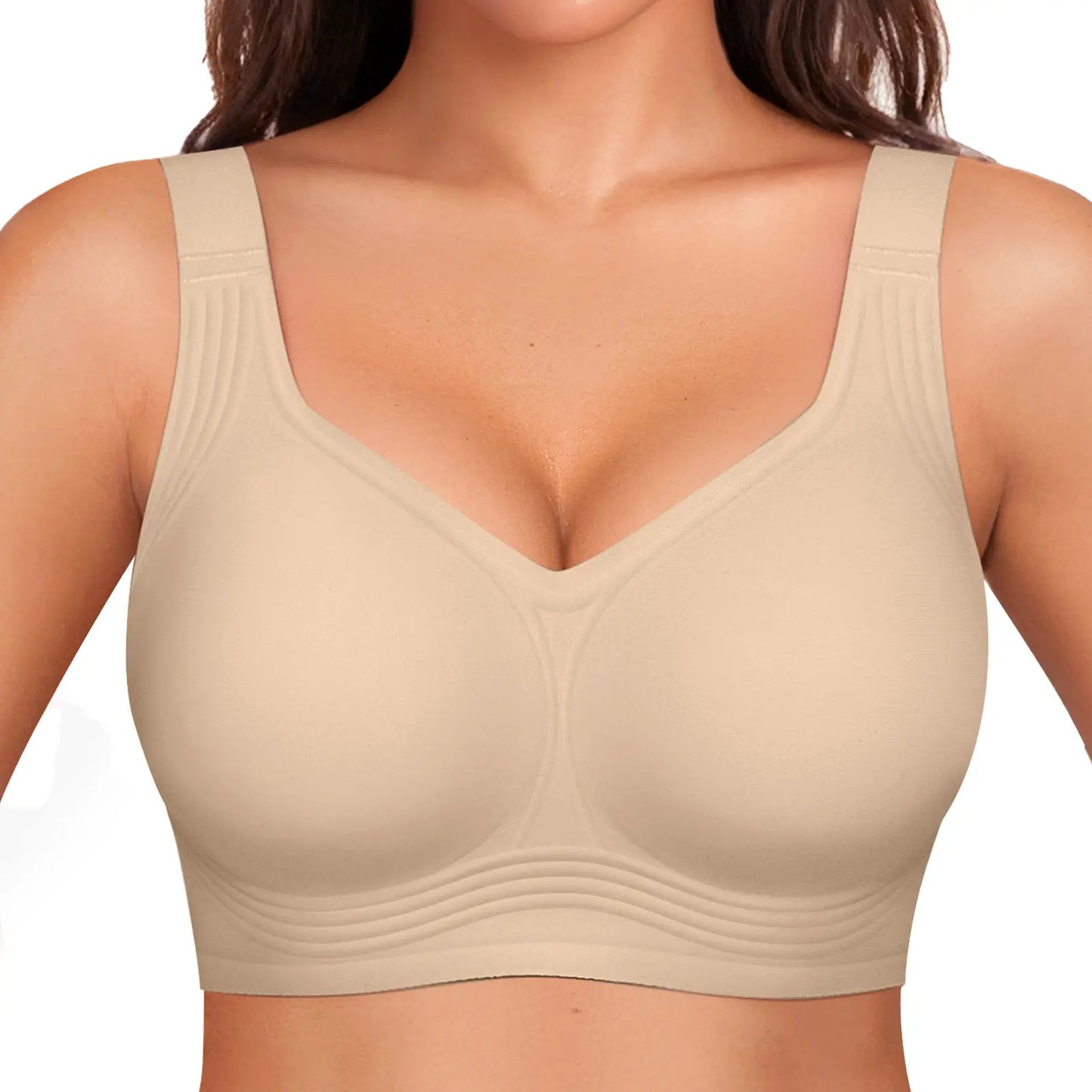 Women Jelly Bras Wirefree Full Coverage No Underwire Everyday Bras Comfortable Wireless Padded Tshirt Bra