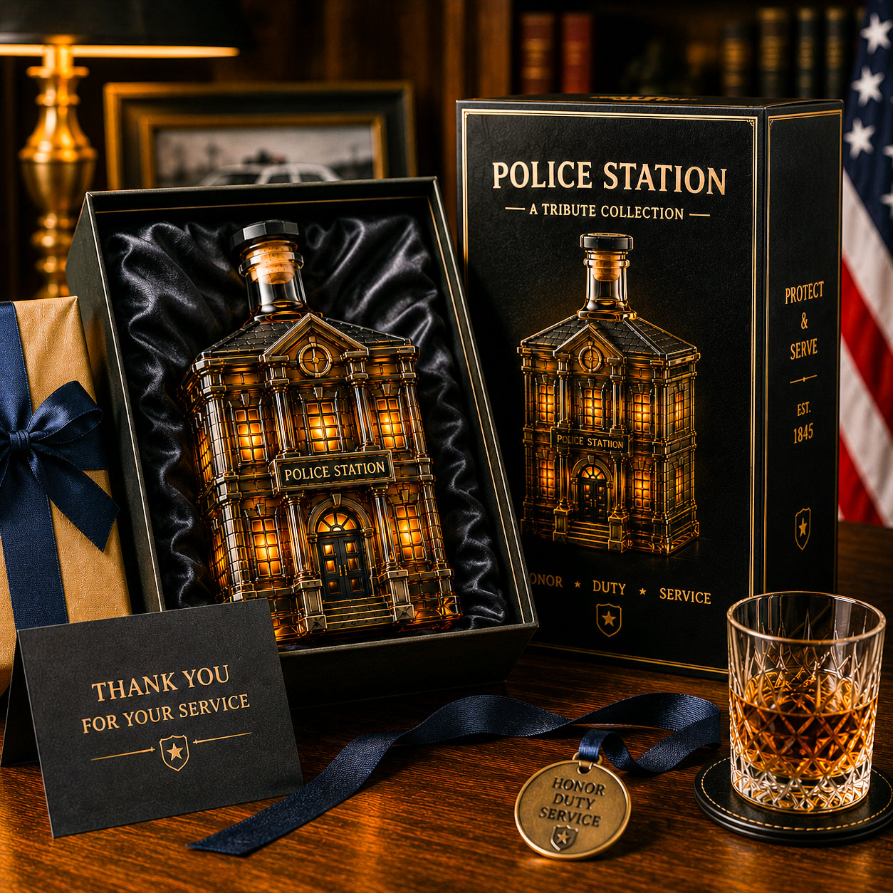 Police Station Collectible Decanter – A Tribute to Honor, Duty & Service