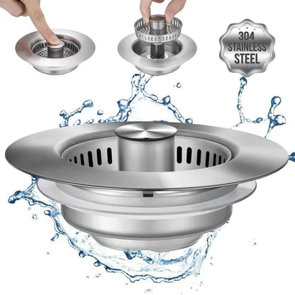 🔥LAST DAY 49% OFF-Upgraded 3 in 1 Kitchen Sink Drain Strainer