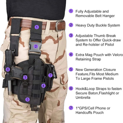2026 Hot Sale 49% OFF🔥Tactical Adjustable Thigh Holster for Right-Handed Users