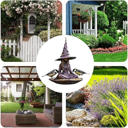 Meditating Witch Garden Bird Feeder