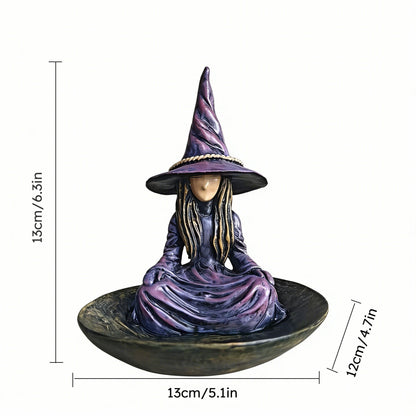 Meditating Witch Garden Bird Feeder