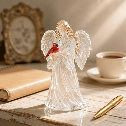 Crystal Cardinal Angel Ornament