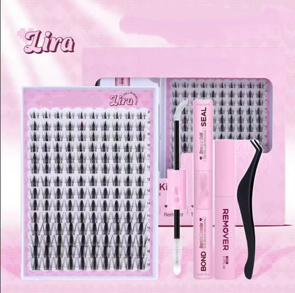 Lashes Cluster Vixen|Bunny Lash CLusters Kit Manga Lash Extension with Waterproof Long-lasting Lash Bond and Seal