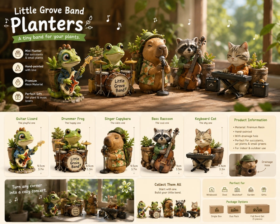 The Little Grove Band—A charming Little Grove Band figurine full of heart