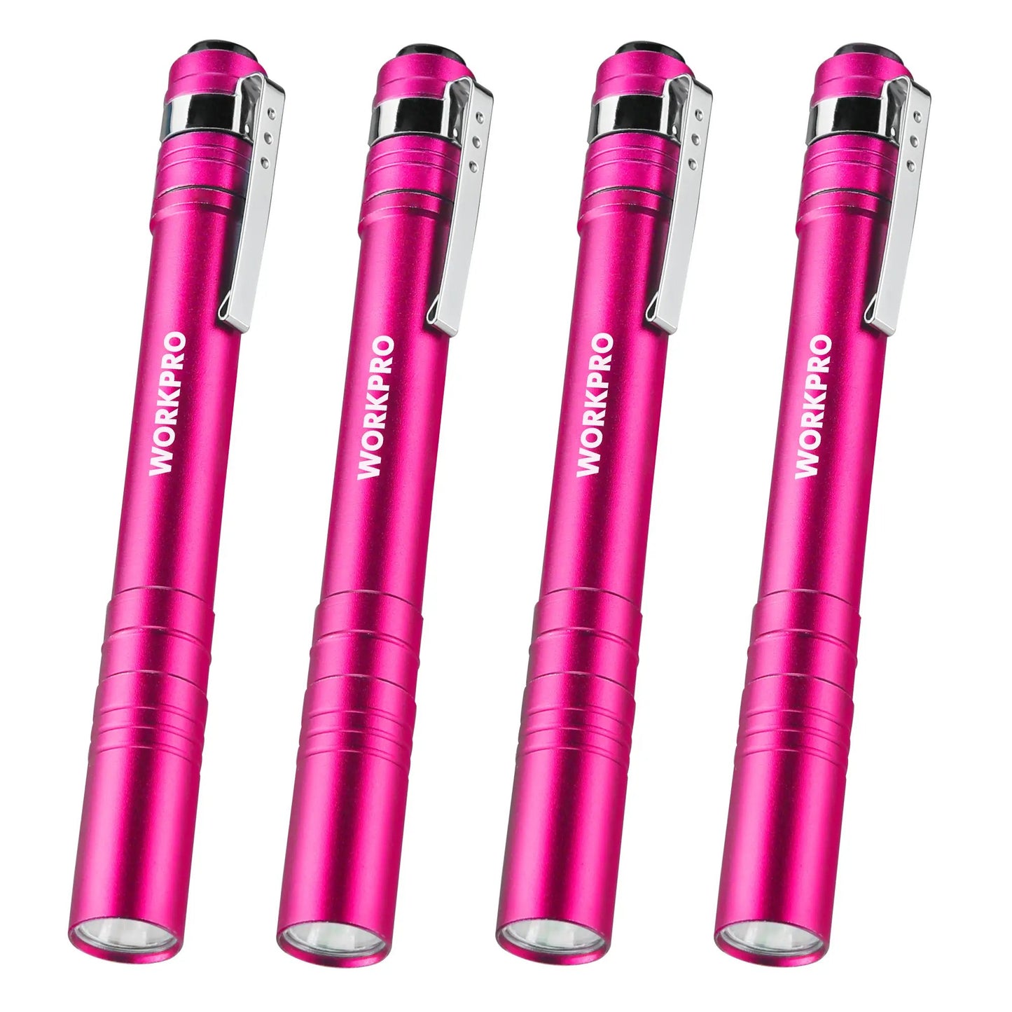 🛠️4-Pack WORKPRO LED Pen Light -Aluminum Pocket Pen Flashlight with Clip, Ultra Bright for Inspection, Emergency & Daily Use