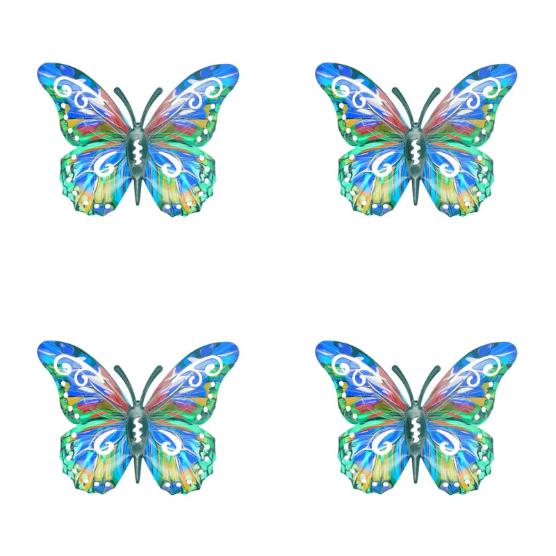 🦋Vibrant Metal Butterfly Wall Art – 4 Color Set