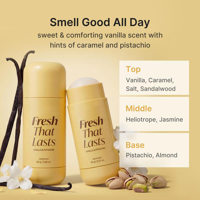 [NEW]  Deodorant Vanilla & Pistachio Fresh That Lasts | 24 Hour Odor Control