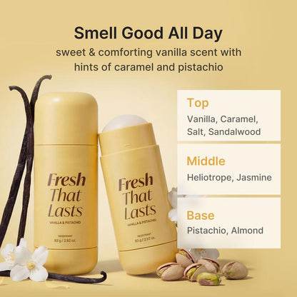 [NEW]  Deodorant Vanilla & Pistachio Fresh That Lasts | 24 Hour Odor Control