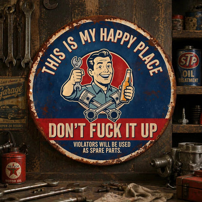 🔥LAST DAY 50% OFF - 🔩🔧"This Is My Happy Place" Metal Tin Sign