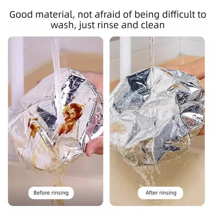50PCS Aluminum foil heat-retaining cover for home dining tables and food containers; kitchen freshness preservation and insulation; aluminum foil