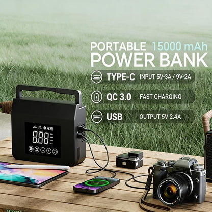 【Hieha】Spring Outing Portable Car Jump Starter, 4000A Car Battery Jump Starter with 150PSI Tire Inflator, 12V Car Battery Jump Starter, 15000mAh Power Bank, with LED Light，Mother's Day gift