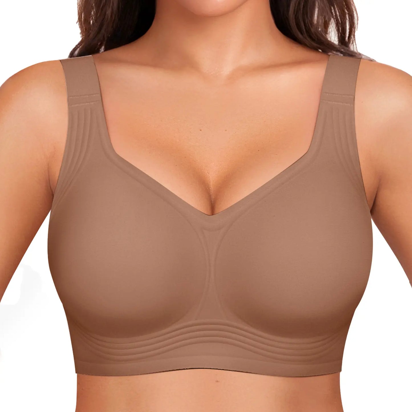 Women Jelly Bras Wirefree Full Coverage No Underwire Everyday Bras Comfortable Wireless Padded Tshirt Bra