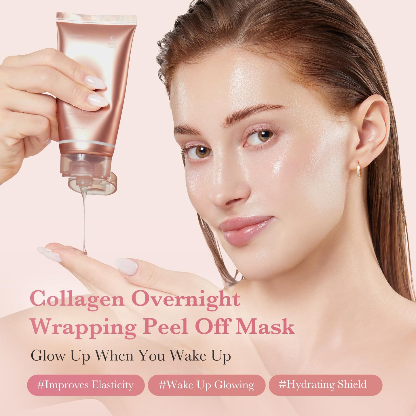 Collagen Night Wrapping Mask：Awaken Your Glow: Quick Dry Easy Peel Overnight Collagen Facial Mask