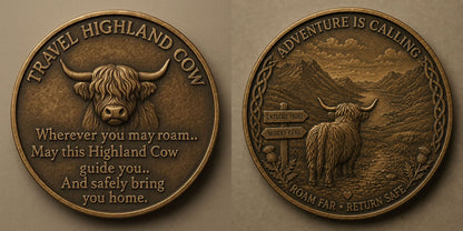 🐂 Travel Highland Cow Lucky Coin
