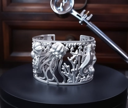 🔥Last Day 49% OFF - 🌊🪸Gorgeous Coral Reef Silver Sea Creature Bracelet✴️(Handcrafted in Sterling Silver)