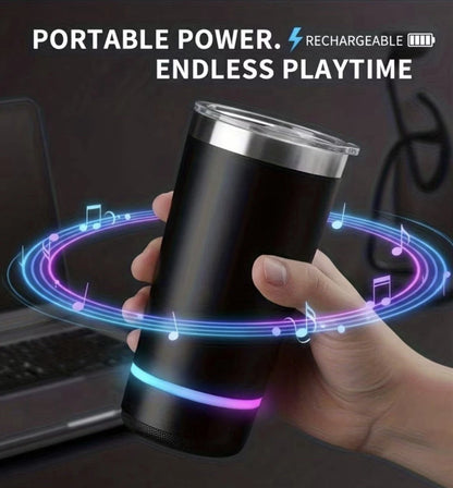 🎶20oz Bluetooth Speaker Insulated Mug🥇✨: Your Perfect Vibe for Sips & Sounds 🥳(🔓Detachable 2-Piece | RGB Lights & Temp Lock🥤)