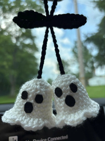 👻Handmade Crochet Ghost Car charm